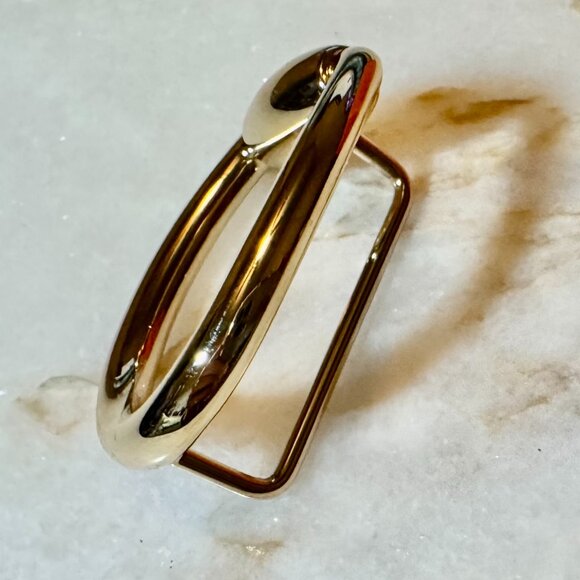 HERMES Gold tone Scarf Ring new & unused with Hermes box & pouch - Picture 5 of 6